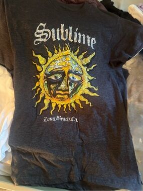 Sublime Long Sleeve Graphic Tee - Charcoal with Yellow Sun